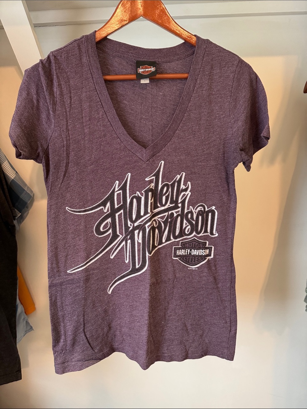Harley-Davidson Deep Purple V-Neck Logo Tee